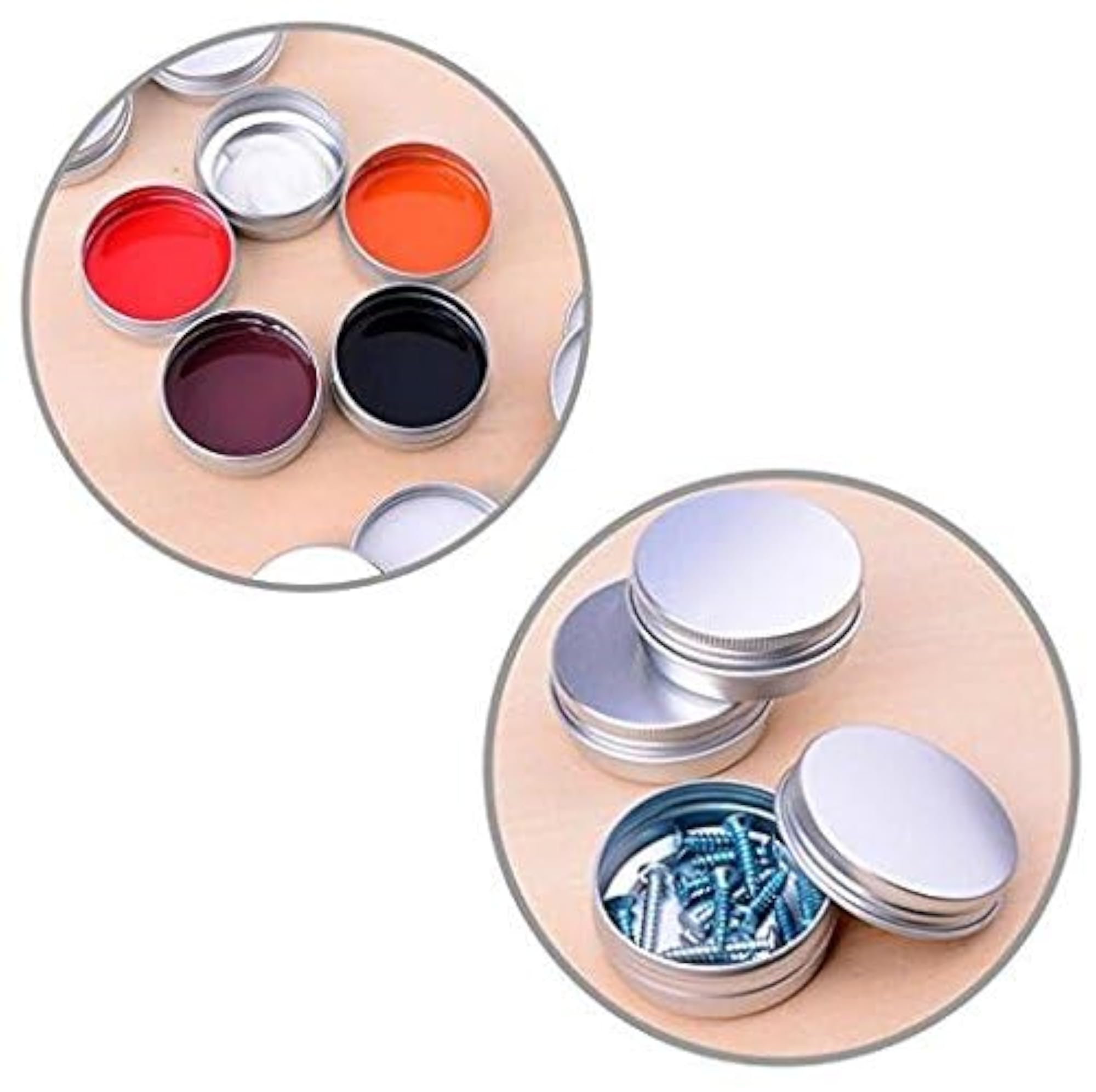 30ml Aluminum Tin Jars with Round Pot Screw Cap Lid, Perfect for Storage